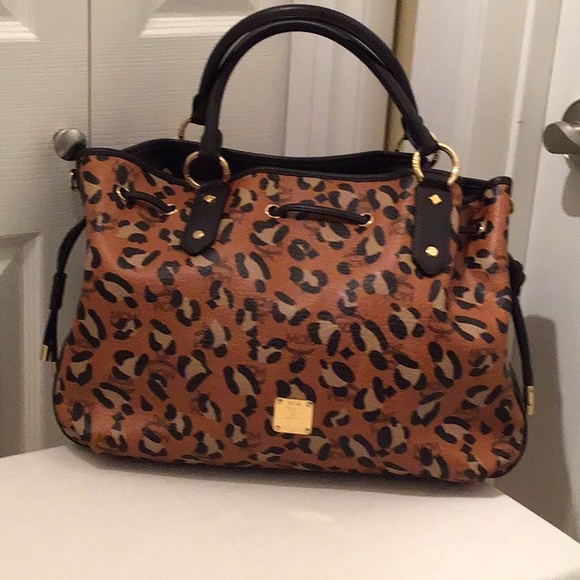 MCM Handbags - Authentic MCM Leopard Print Large Bag